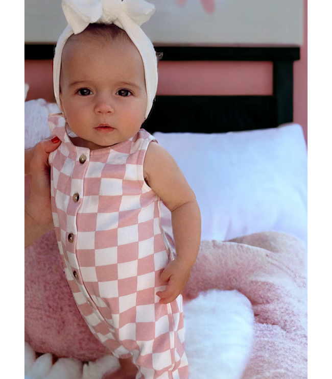 Strawberry Shortcake Checkerboard Organic Jumpsuit