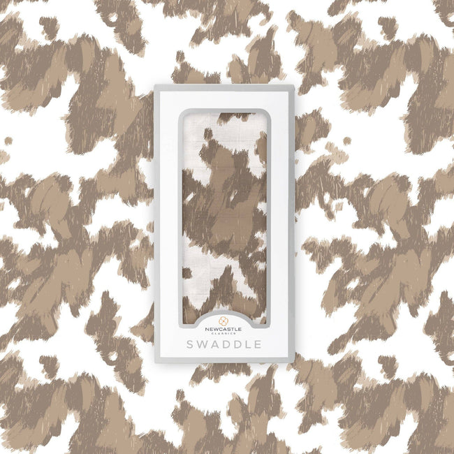 Yellowstone Cowhide Muslin Swaddle