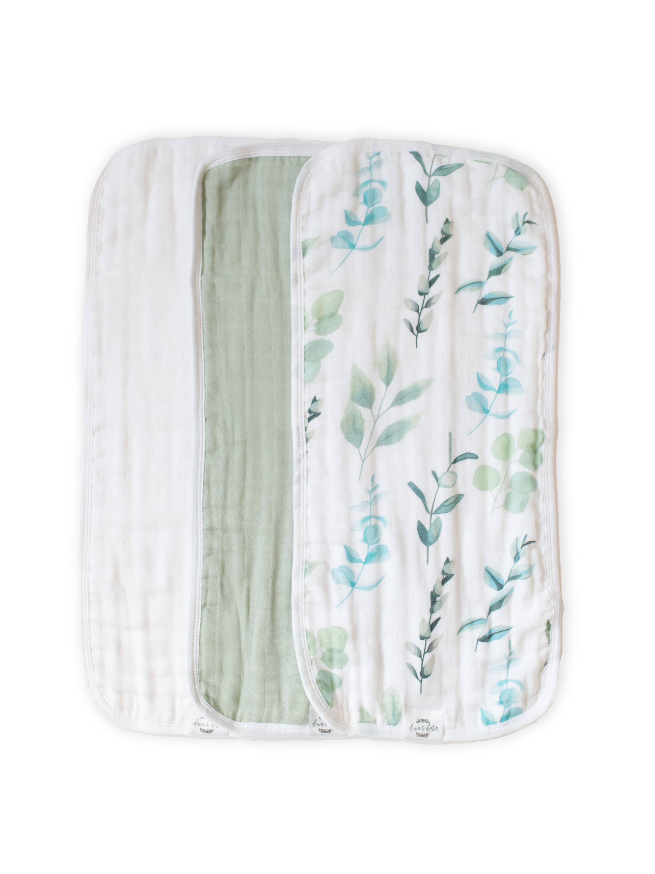 Organic Premium Oversized Absorbent Burp Cloths Sage Leaves