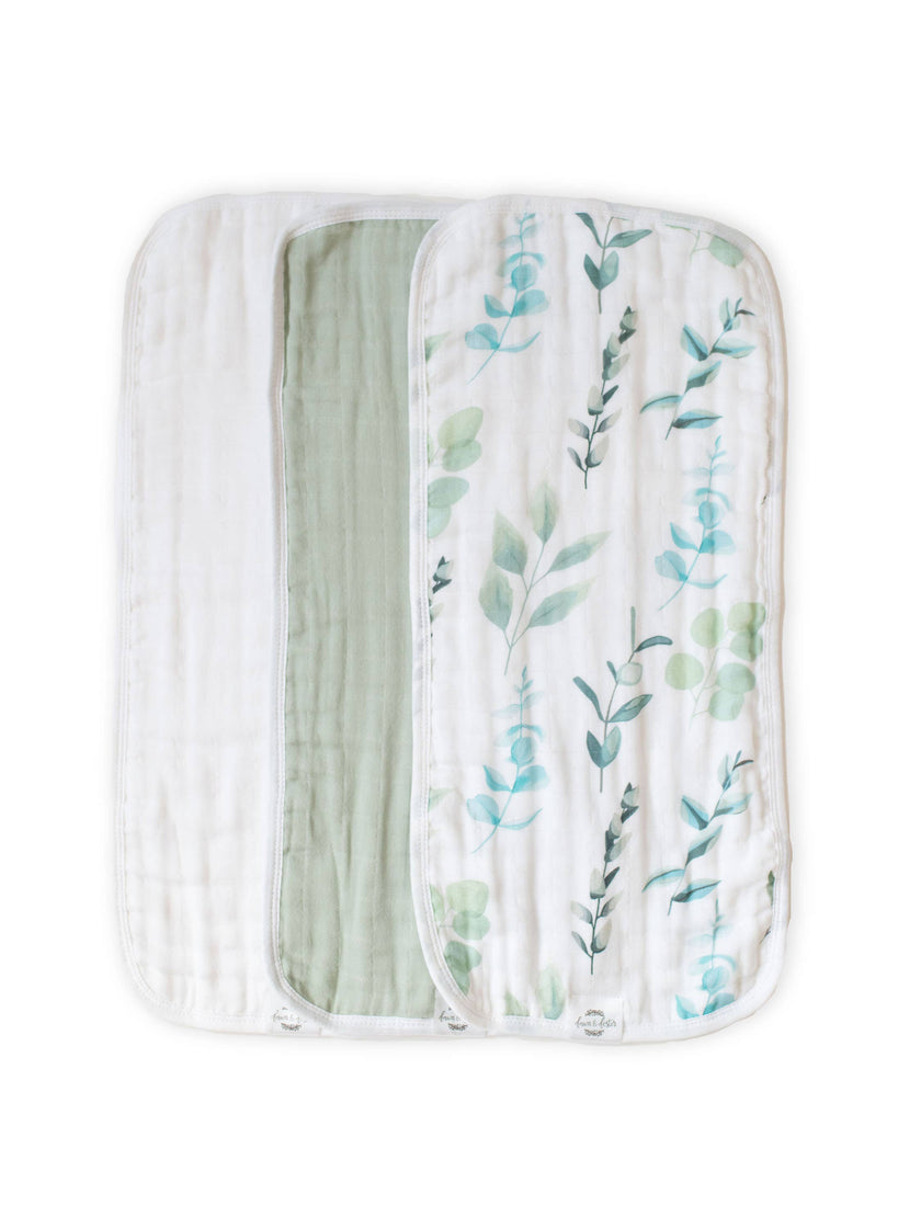 Organic Premium Oversized Absorbent Burp Cloths Sage Leaves