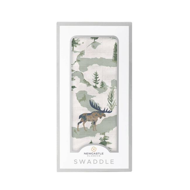 Mountain Moose Muslin Swaddle