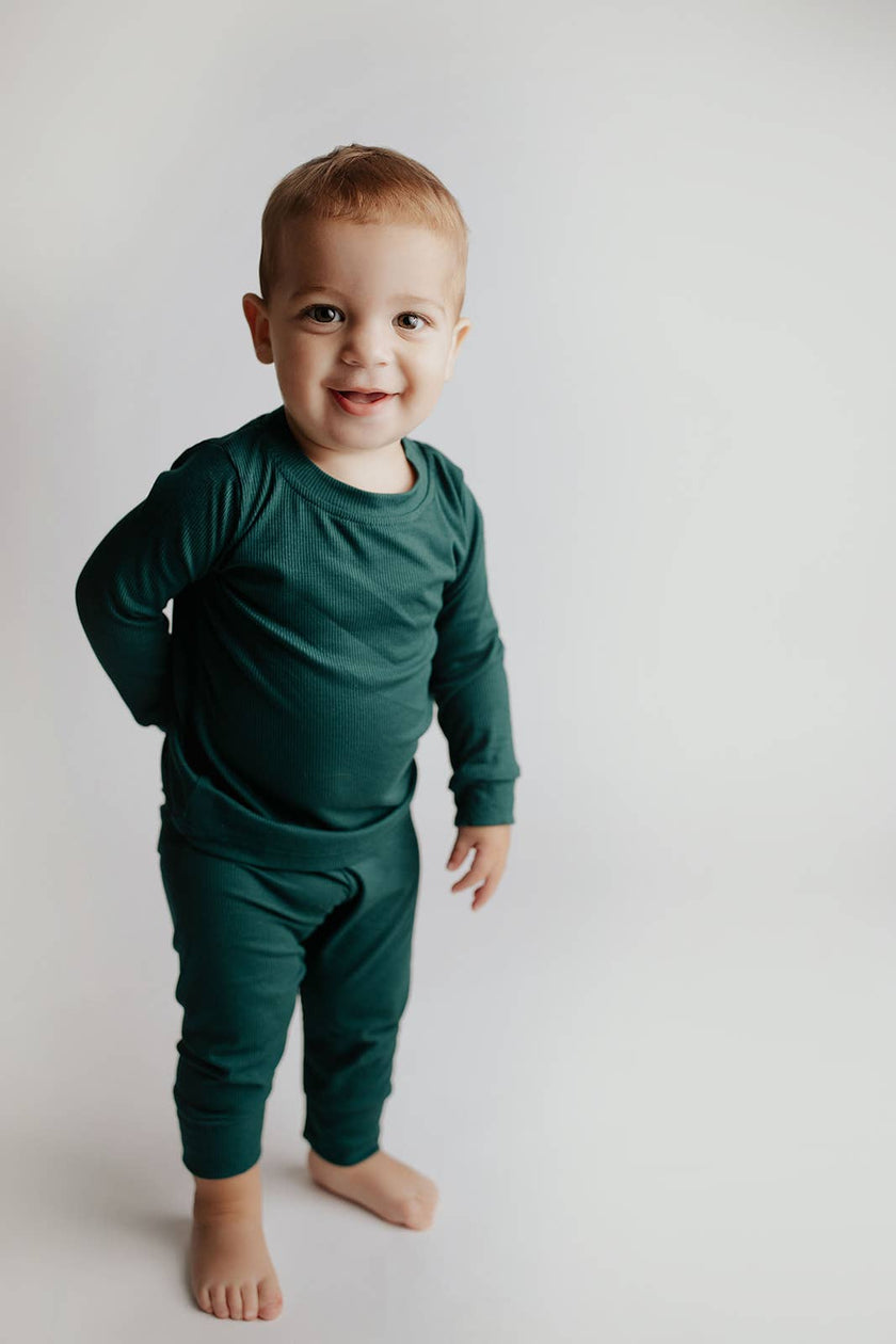 Ribbed Forest Green Jammies Kids Pjs & Lougewear
