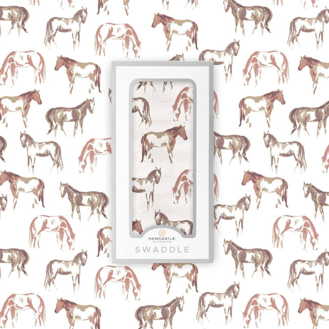 Wild Horses Muslin Swaddle