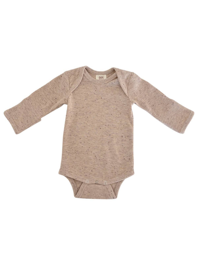 Tan Speckle Long Sleeve Bodysuit