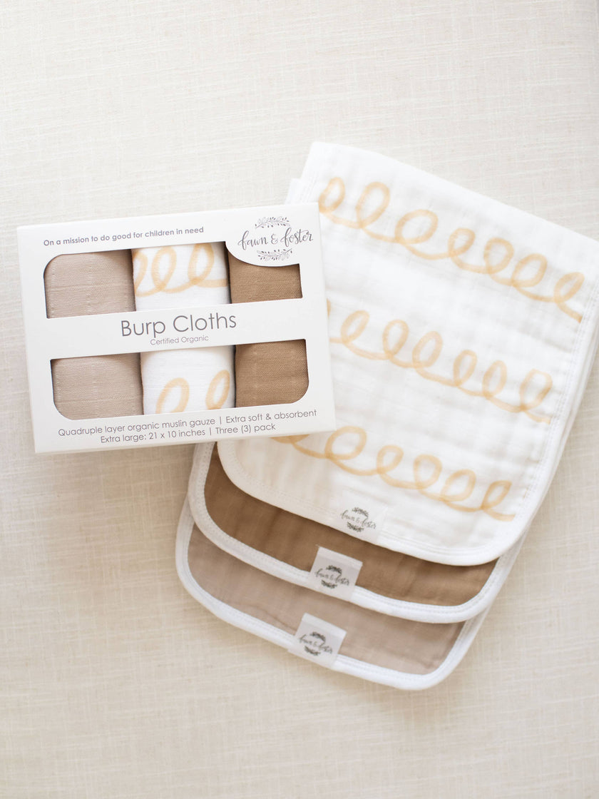 Organic Premium Oversized Absorbent Burp Cloths Haven
