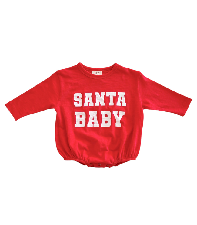 Santa Baby Organic Long Sleeve T-Shirt Bubble Romper
