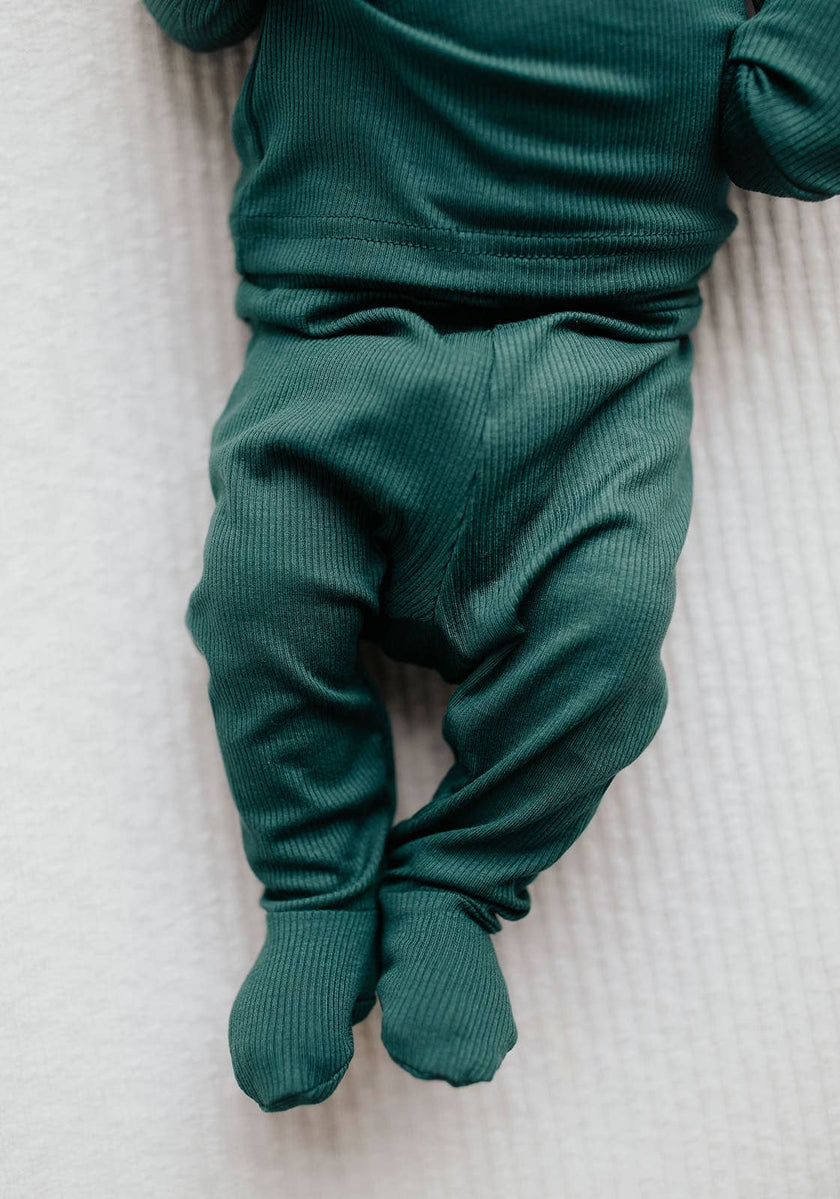 Ribbed Forest Green Jammies Kids Pjs & Lougewear