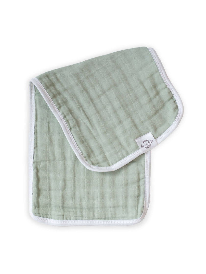Organic Premium Oversized Absorbent Burp Cloths Sage Leaves