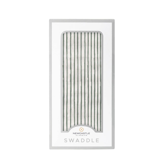 Sage Green Stripe Muslin Swaddle