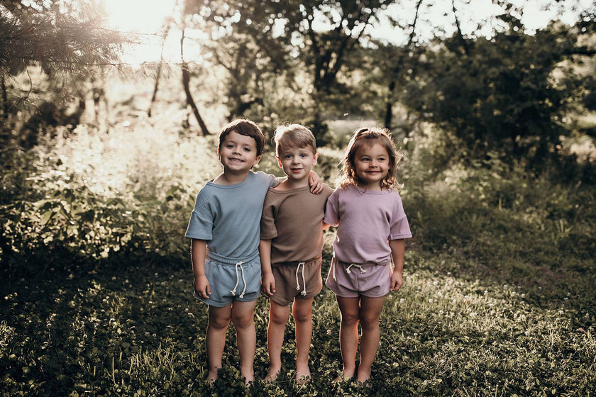 Cocoa Sands Neutral Summer Waffle Toddler Top & Bottom Set