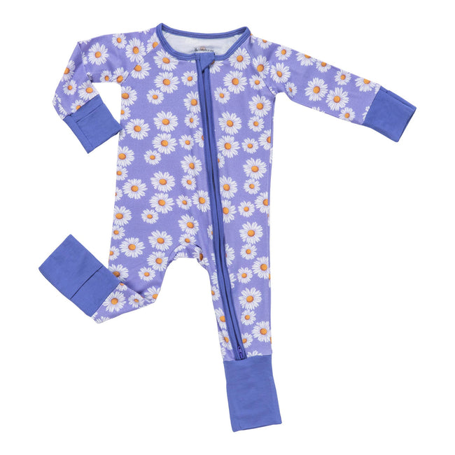 Beautiful Daisy Baby Bamboo Pajamas, 2-Way Zipper Romper