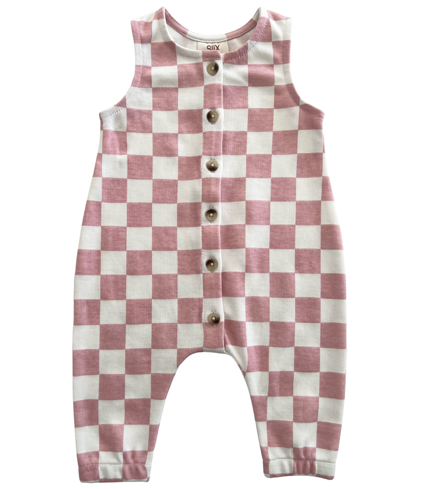 Strawberry Shortcake Checkerboard Organic Jumpsuit