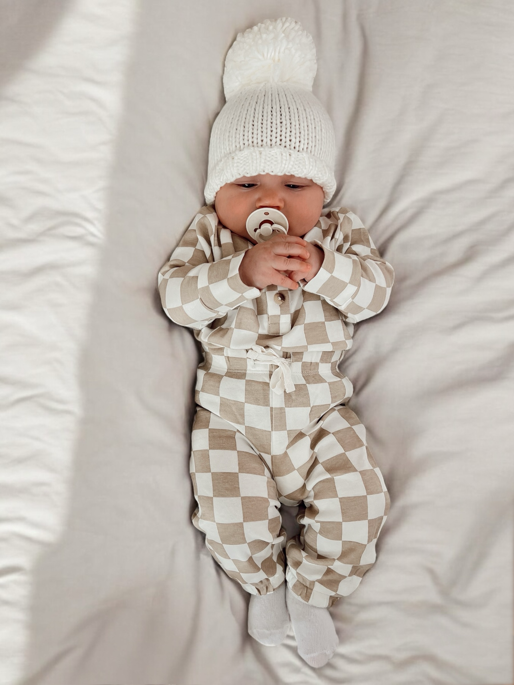Tiramisu Checkerboard Organic Top + Pant Set