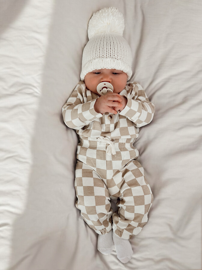 Tiramisu Checkerboard Organic Top + Pant Set
