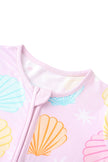 Pastel Seashell Bamboo Baby Convertible Zippy Romper