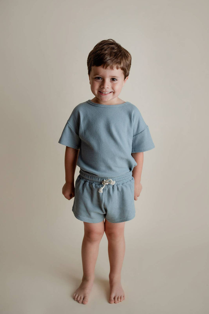 Santorini Summer Waffle Toddler Top & Bottom Set