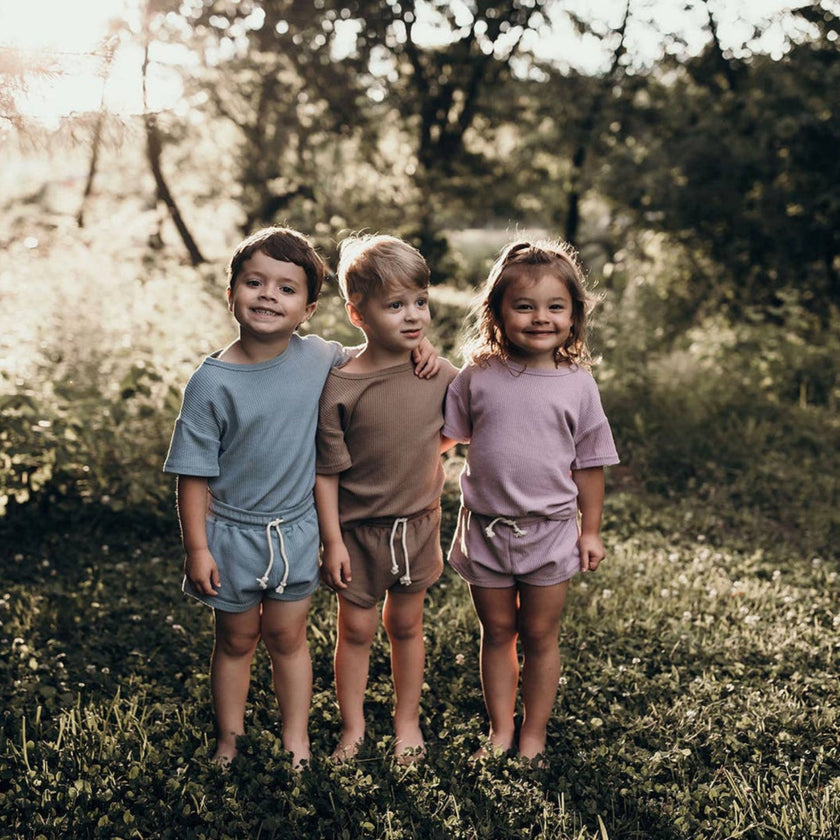 Santorini Summer Waffle Toddler Top & Bottom Set