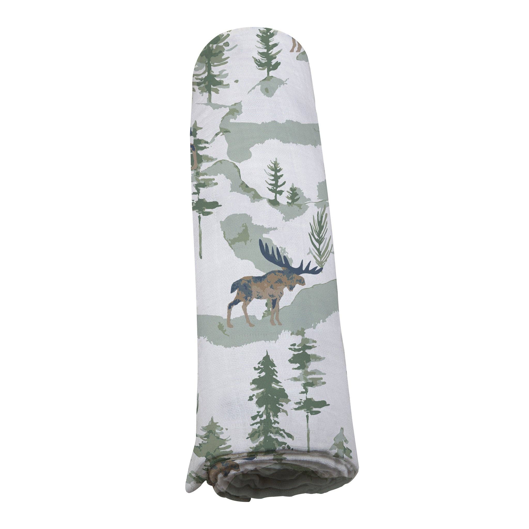 Mountain Moose Muslin Swaddle