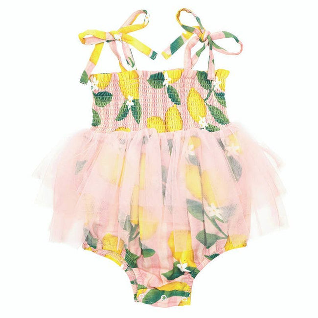 Tutu Bubble Romper - Lemons