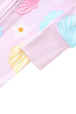 Pastel Seashell Bamboo Baby Convertible Zippy Romper