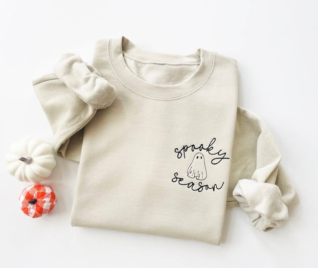 Spooky Ghost Halloween Embroidered Sweatshirt