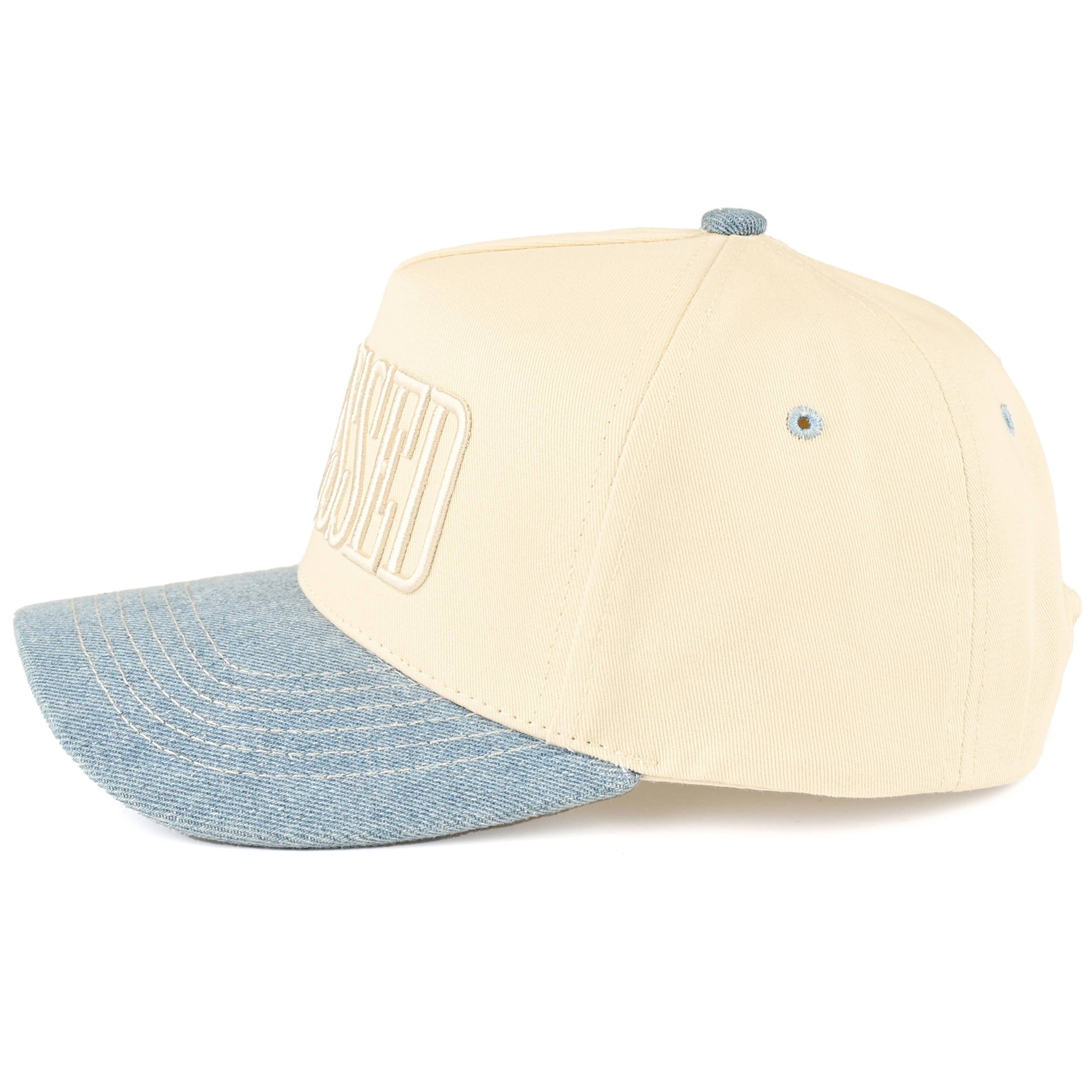 C.C BLESSED Letter Embroidered Two Tone Trucker Hat Cap