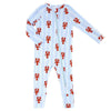 Cozy Romper - Blue Stripes + Lobsters