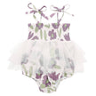 Tutu Bubble Romper - Purple Floral