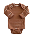 Saddle Stripe Organic Ribbed Long Sleeve Bodysuit