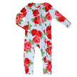Blue Gingham + Red Rose Jammie Romper