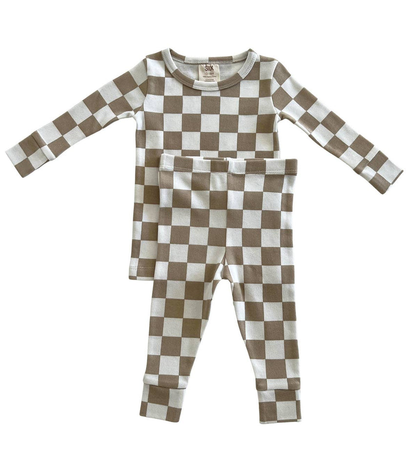 Tiramisu Checkerboard Organic 2-Piece Set