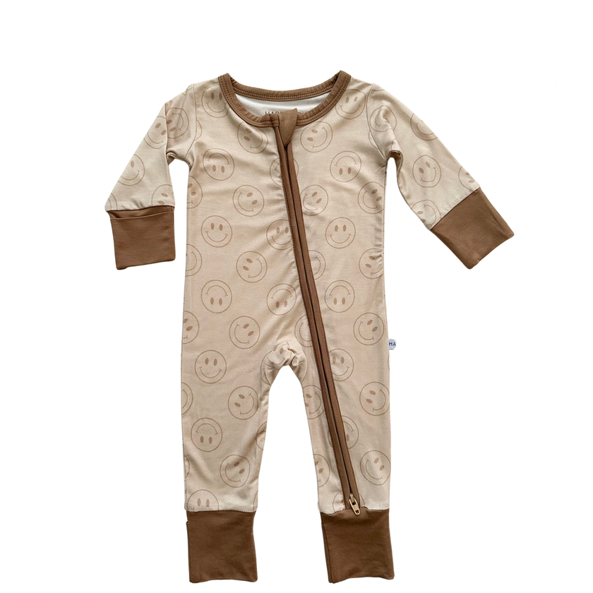 Zipper Romper - Smiley Face