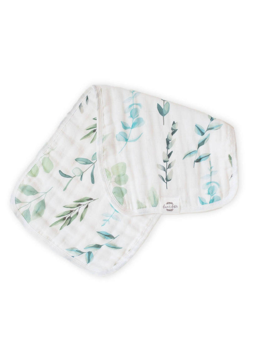 Organic Premium Oversized Absorbent Burp Cloths Sage Leaves