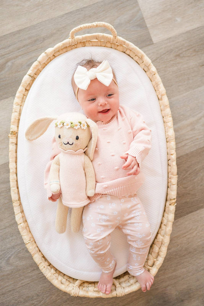 Organic Cream Floral Leggings