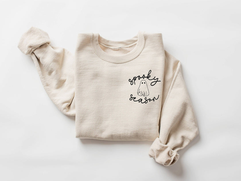 Spooky Ghost Halloween Embroidered Sweatshirt