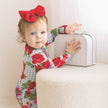 Blue Gingham + Red Rose Jammie Romper