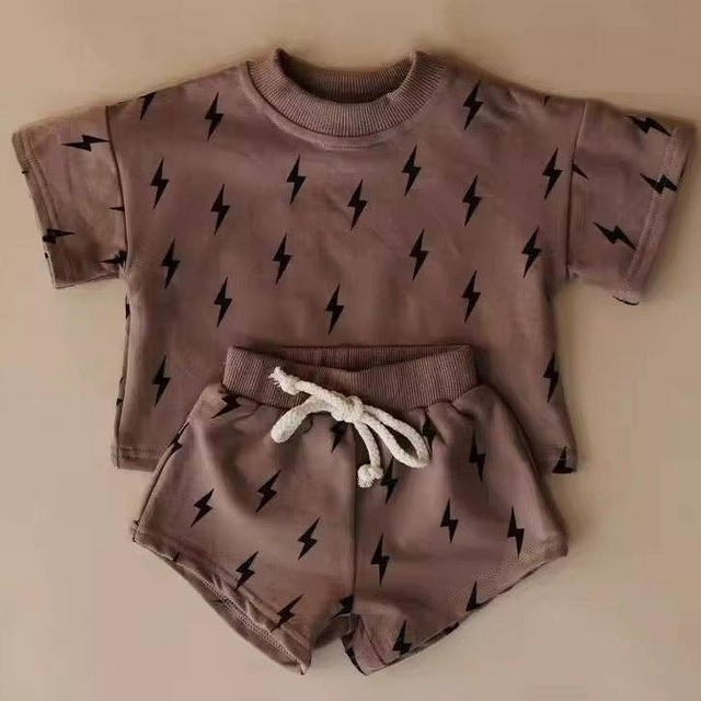 Lightning Cotton Two Piece Short Sleeve Set