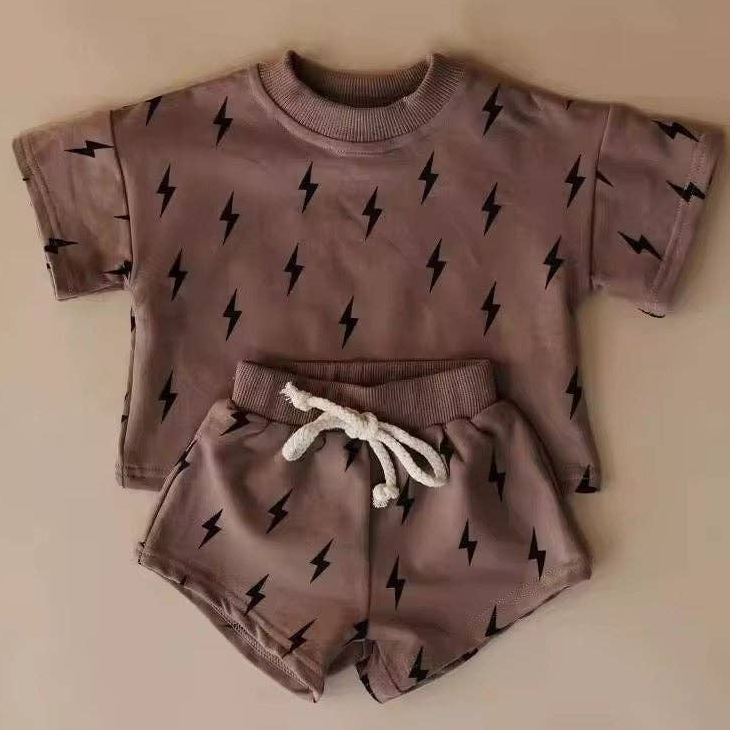 Lightning Cotton Two Piece Short Sleeve Set