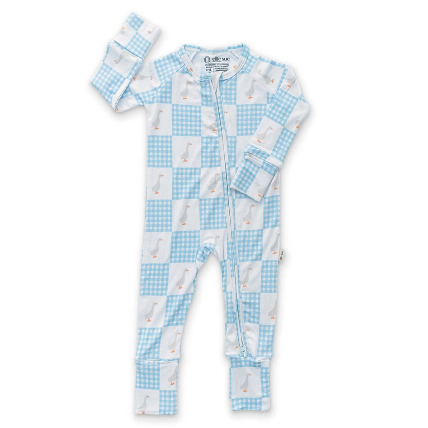 Goose Checker Zipper Romper