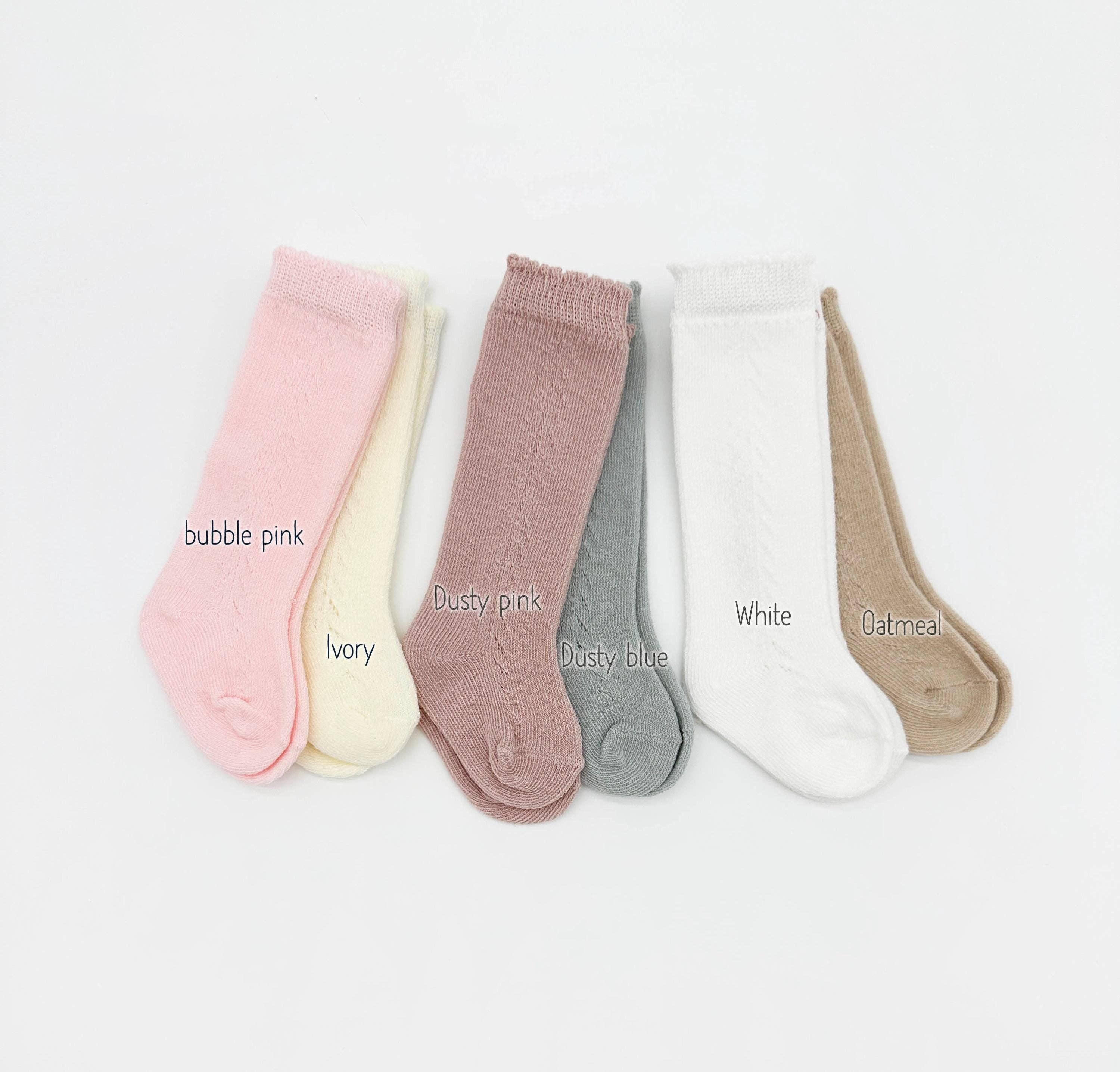 French Lace Knee High Baby Socks