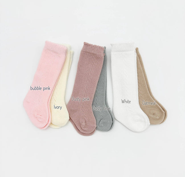 French Lace Knee High Baby Socks