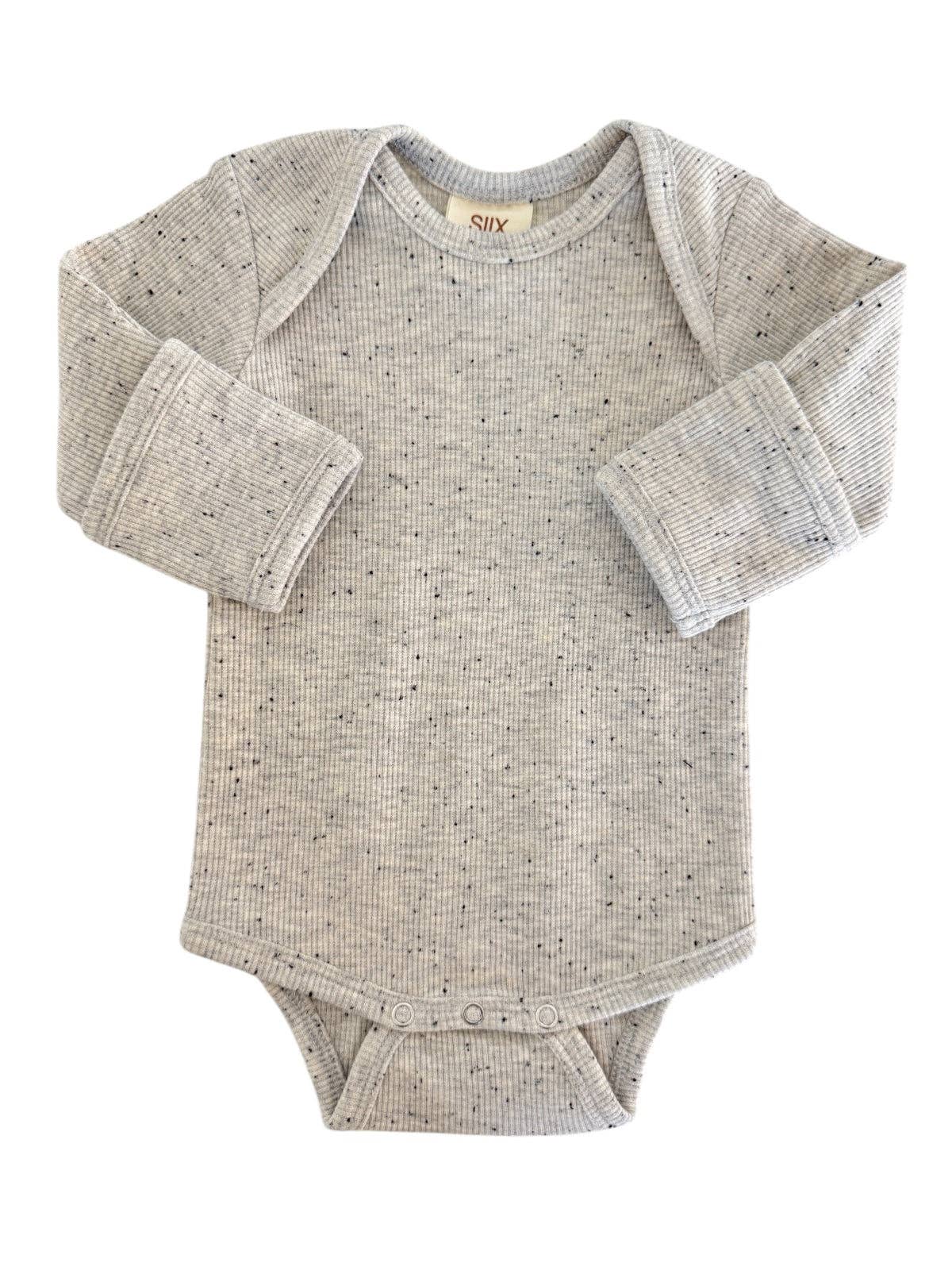 Heather Speckle Long Sleeve Bodysuit