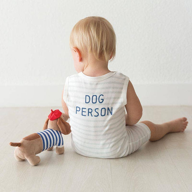 Dog Person Striped Romper