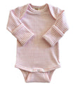 Pink Stripe Organic Ribbed Long Sleeve Bodysuit