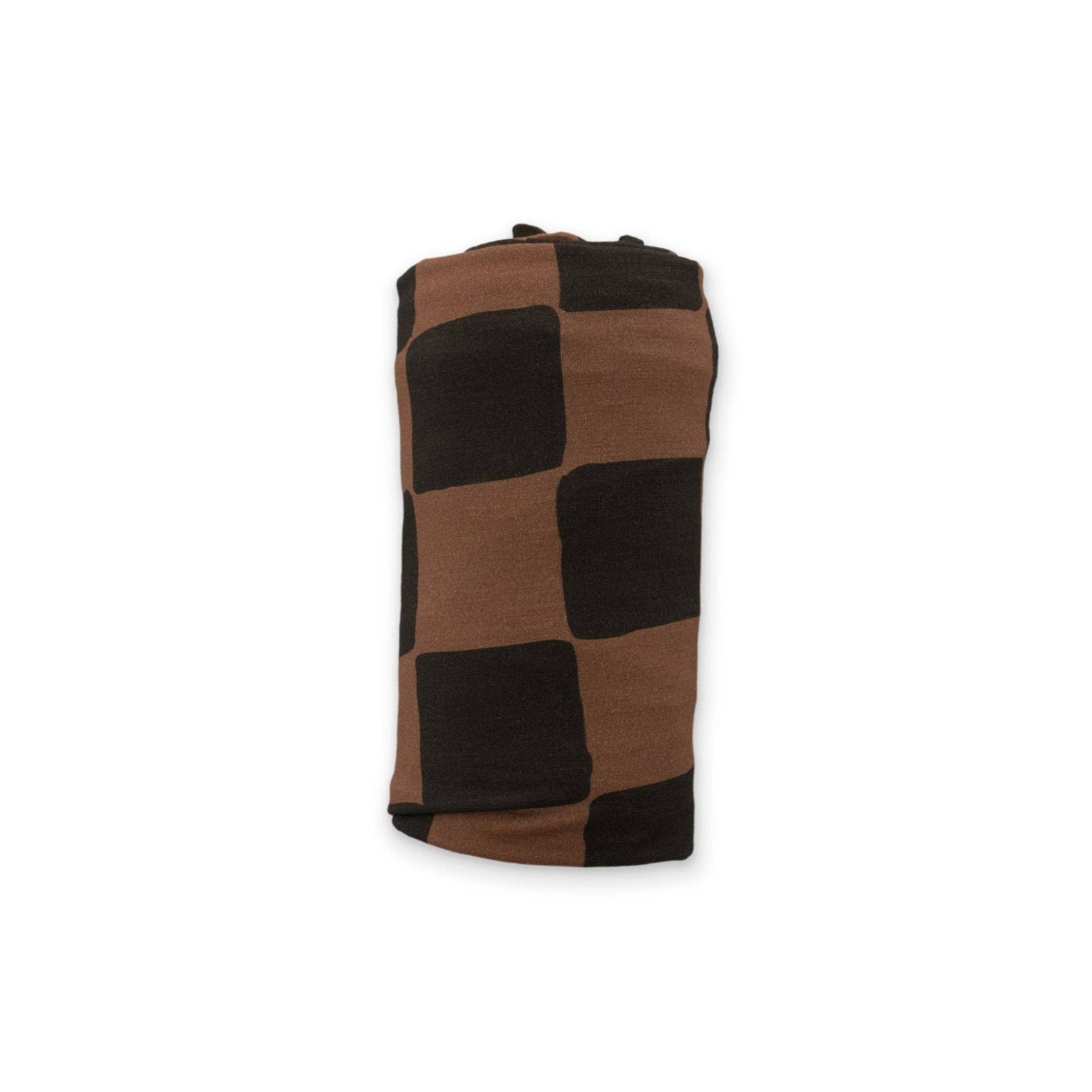 Ink & Earth Checkerboard Stretch Swaddle Blanket