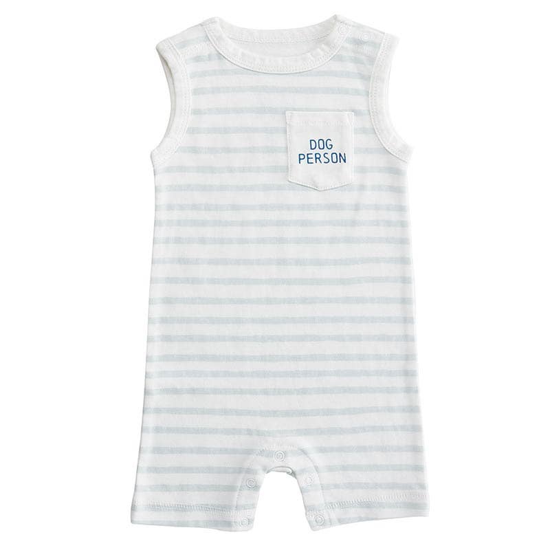 Dog Person Striped Romper