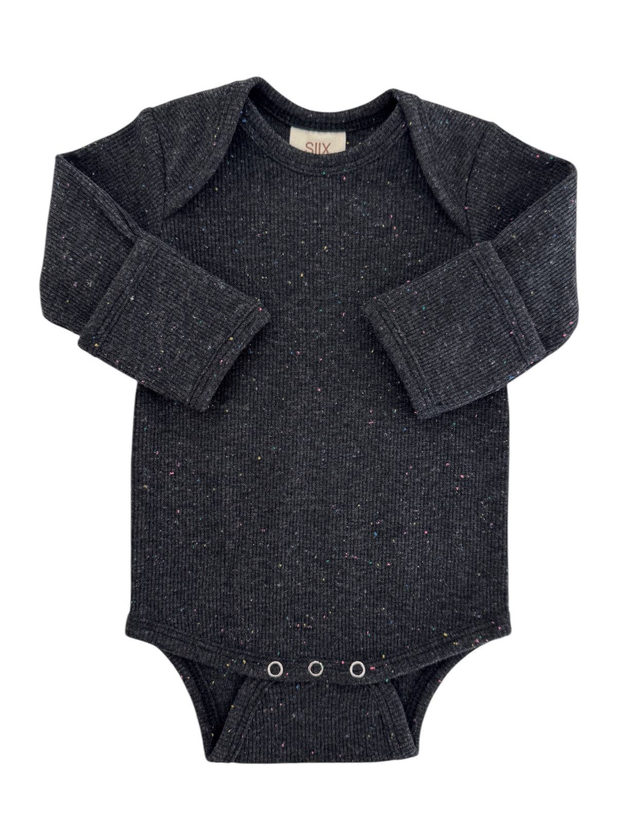 Charcoal Speckle Long Sleeve Bodysuit