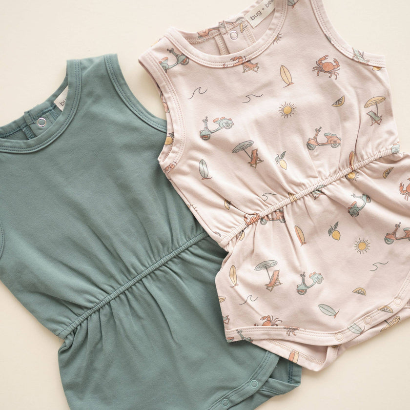 Organic Cotton Playsuit | Basil Green