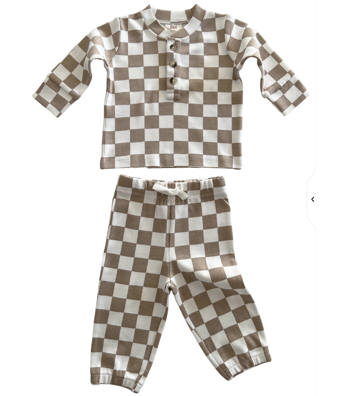 Tiramisu Checkerboard Organic Top + Pant Set