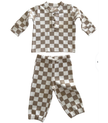 Tiramisu Checkerboard Organic Top + Pant Set